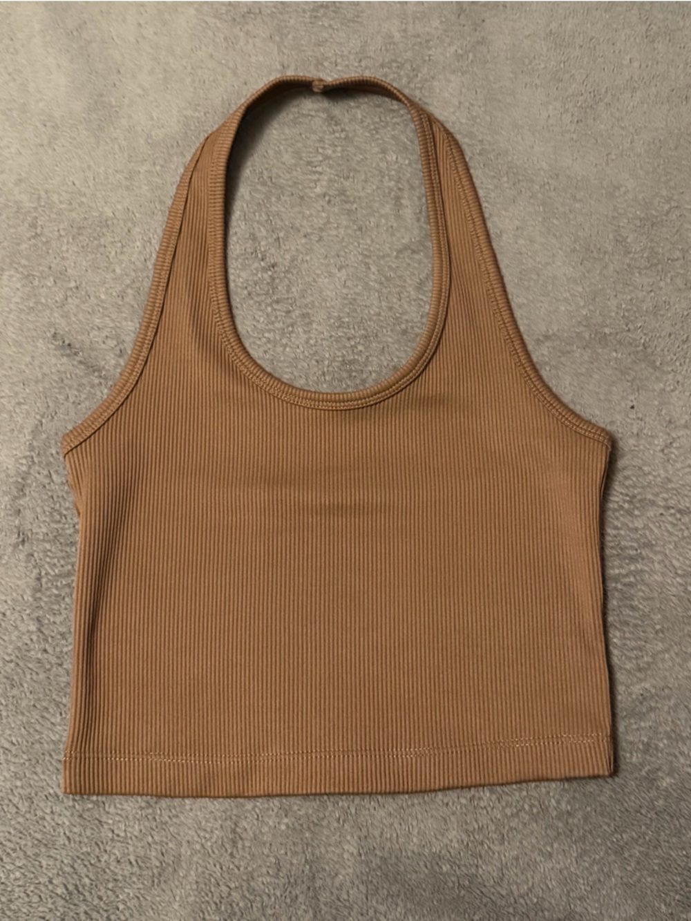 Brown Ribbed Halter Top - Picture 1 of 3